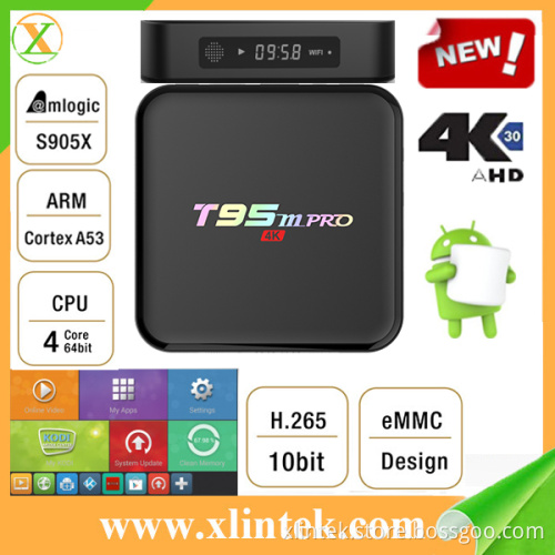 New arrival amlogic s905X quad core T95m pro android 6.0 1/ 2gb ram 8gb rom preinstalled kodi 16.1 smart ott tv box